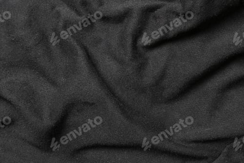 Preview: Wrinkled Black Fabric Texture Macro Close-up