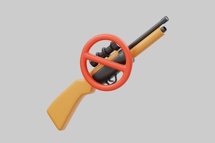 Preview: Cartoon rifle with prohibition sign
