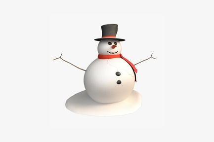 Preview: Snowman with hat, scarf, and buttons