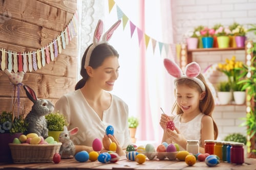 Preview: family preparing for Easter