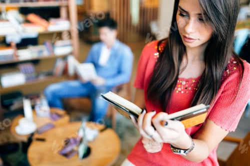 Preview: Beautiful woman reading book