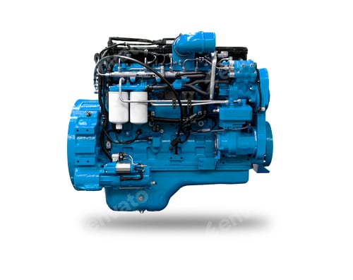 Preview: New Powerful Diesel Car Engine Isolated on White Background