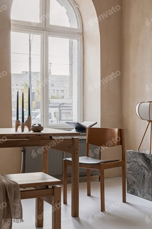 Preview: Warm Tones in a Minimalist Urban Apartment Setting