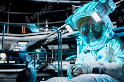 Preview: Exhausted cosmonaut sleeping inside spacecraft during extended planetary mission