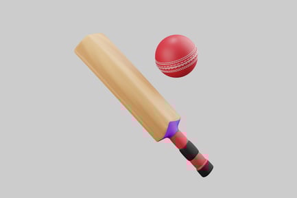 Visualização: Bola e bastão de críquete