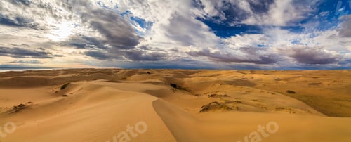 Preview: View of the Gobi desert and the beautiful sky. Mongolia