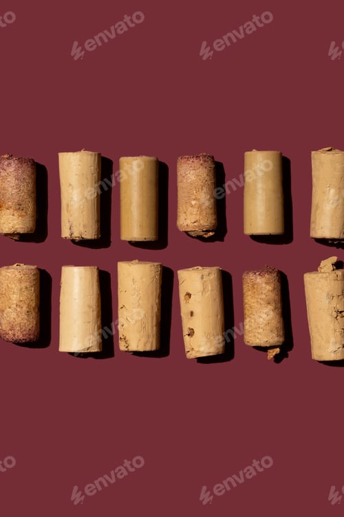 Preview: Wine corks collection. Flat lay