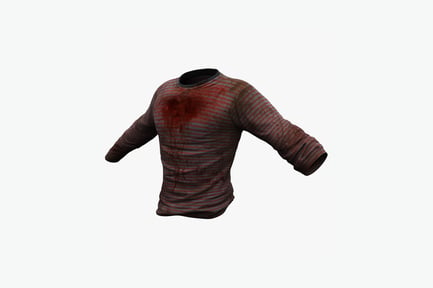 Preview: Blood-splattered striped long-sleeved shirt