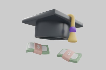 Предпросмотр: Выпускная кепка со стопками денег