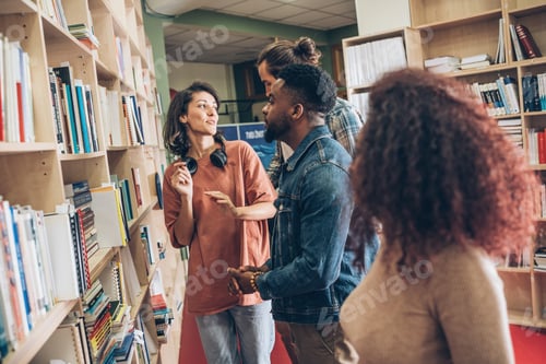 Preview: Students gather in the bustling college library