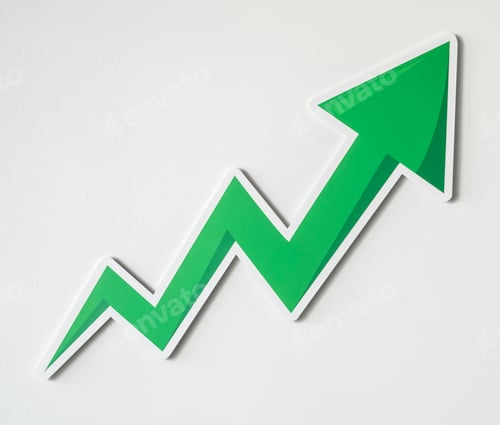 Preview: Growth up arrow icon isolated