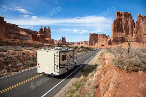 Preview: Landscape view of a Scenic road in the red rock canyons