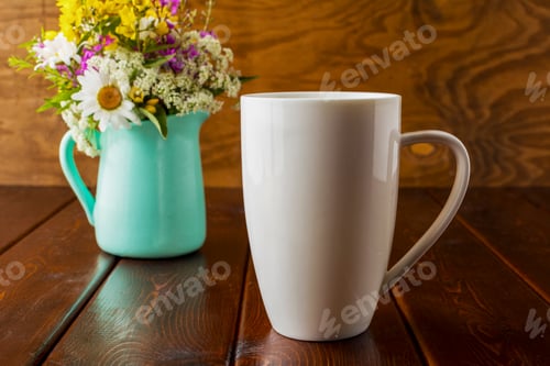 Preview: Placeit-Coffee mug mockup with wild flowers