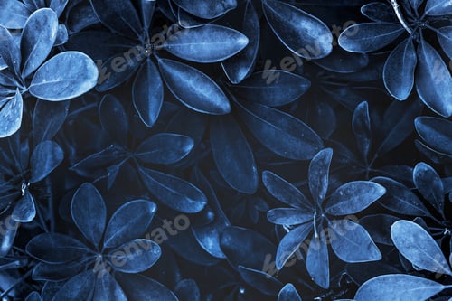 Preview: Leafy plant patterned blue background