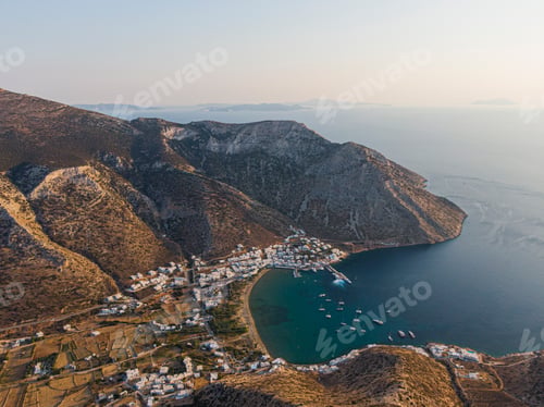 Preview: aerial view of Kamares, sifnos greek island