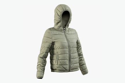 Preview: Women's Olive Green Hooded Puffer Jacket
