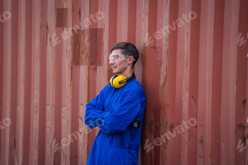 Preview: Worker working checking stock into container for loading,Logistic and business export.