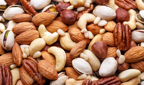 Preview: Background texture of assorted mixed nuts