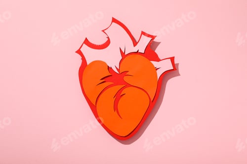 Preview: Heart shape on pink background, concept of treating heart problems.