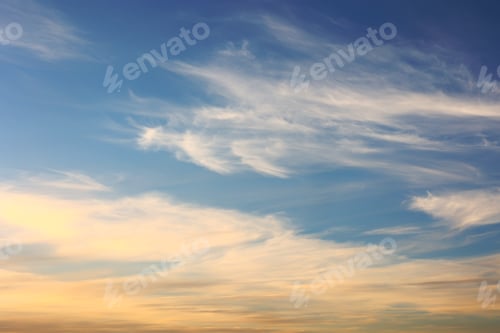 Preview: Bright Blue sky with white cloud. Beautiful sky background and wallpaper. Clear day and good weather