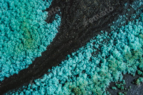 Preview: Closeup shot of Copper sulphate at Rio Tinto mining park in Spain