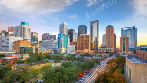 Preview: Houston, Texas, USA Downtown Park and Skyline