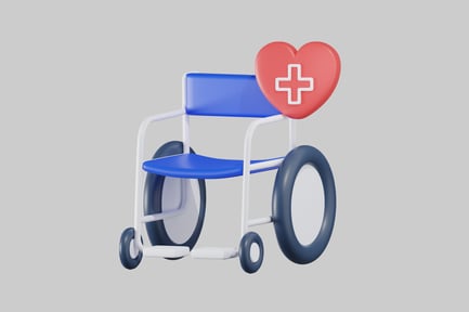 Preview: Healthcare wheelchair with heart decoration
