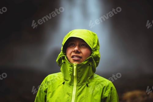 Preview: Traveler by a waterfall