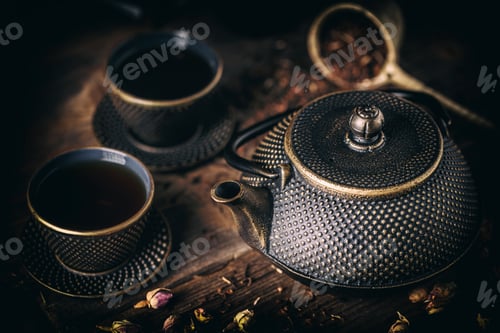 Preview: Black iron teapot