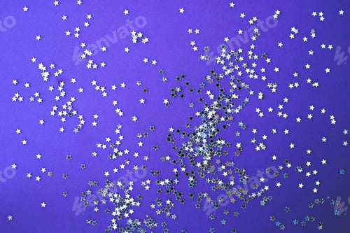 Preview: Violet background with silver stars glitter