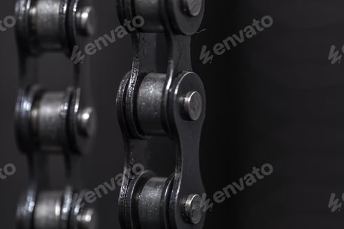 Preview: metal Bicycle chain. closeup