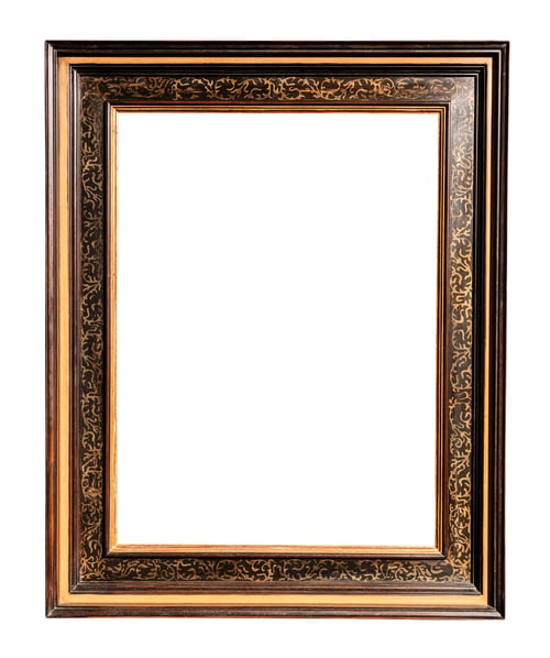 Preview: vertical ornamental wooden picture frame isolated