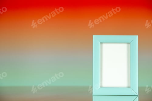 Preview: front view blue picture frame on light red background portrait family color gift present photo shoot