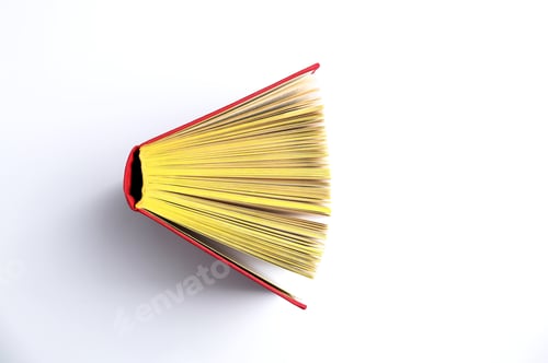 Preview: Hardcover book on white background, top view