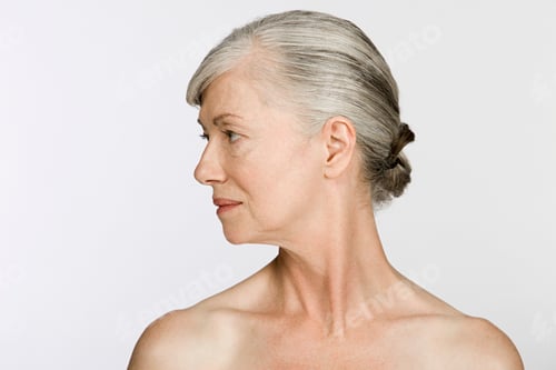 Preview: Elegant senior woman with a serene profile