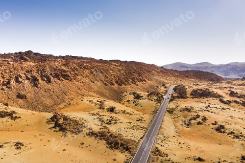 Preview: the desert landscape of the red planet similar to Mars. Teide National Park on the island of