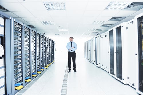 Preview: Young Handsome Business Man Engeneer In Datacenter Server Room