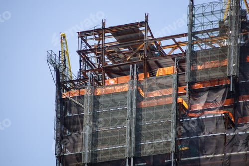 Preview: Construction site with crane and multi level commercial high rise building