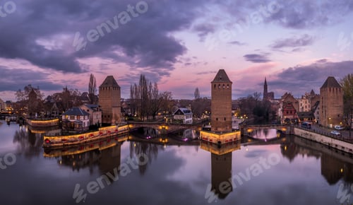 Preview: Ponts Couverts from the Barrage Vauban in Strasbourg France