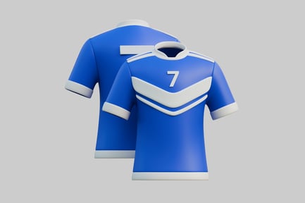 Visualização: Par de camisas de futebol de desenho animado - azul