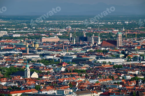 Preview: Aerial view of Munich. Munich, Bavaria, Germany