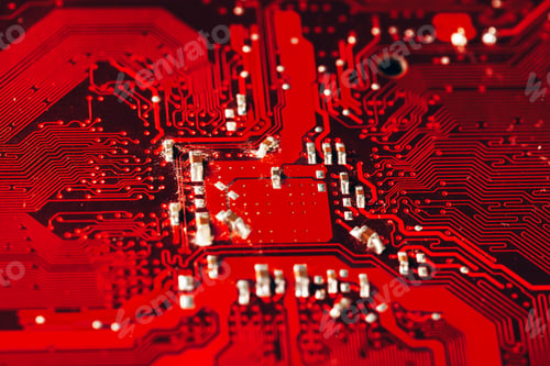 Preview: Computer mother board close up.Computer parts