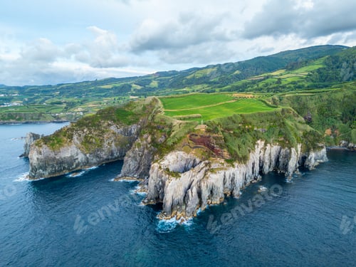 Preview: Cape Furado and Atlantic Ocean. Azores, Sao Miguel Island. Portugal. Aerial View