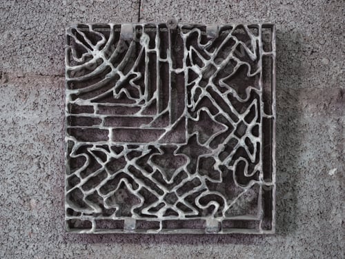 Preview: Metal mold with ornament in workshop