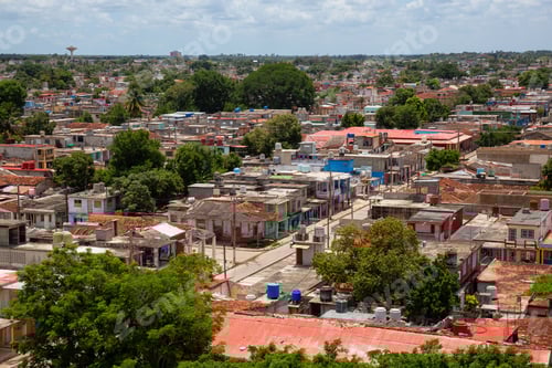 Vista previa: Vista aérea de un pequeño pueblo cubano, Ciego de Ávila