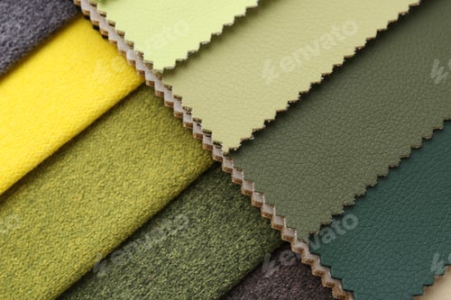 Preview: Samples of different fabrics as background, top view