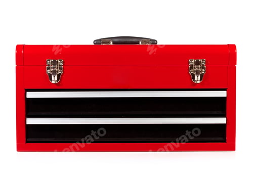 Preview: red metal toolbox