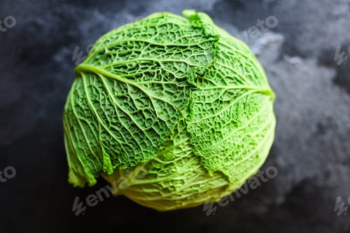 Preview: Savoy Cabbage Raw Fresh Green Vegetable Harvest Organic Natural Product Ingredient Eating Healthy