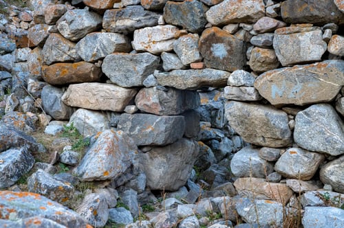 Preview: View of old stones in abandoned balkar village in North Caucasus