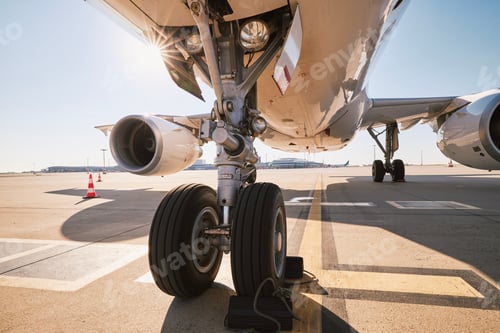 Preview: Low angle view of airplane at airport